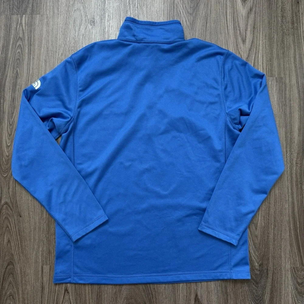 The North Face 1/4 Zip Pullover Polyester Royal Blue Logo Large